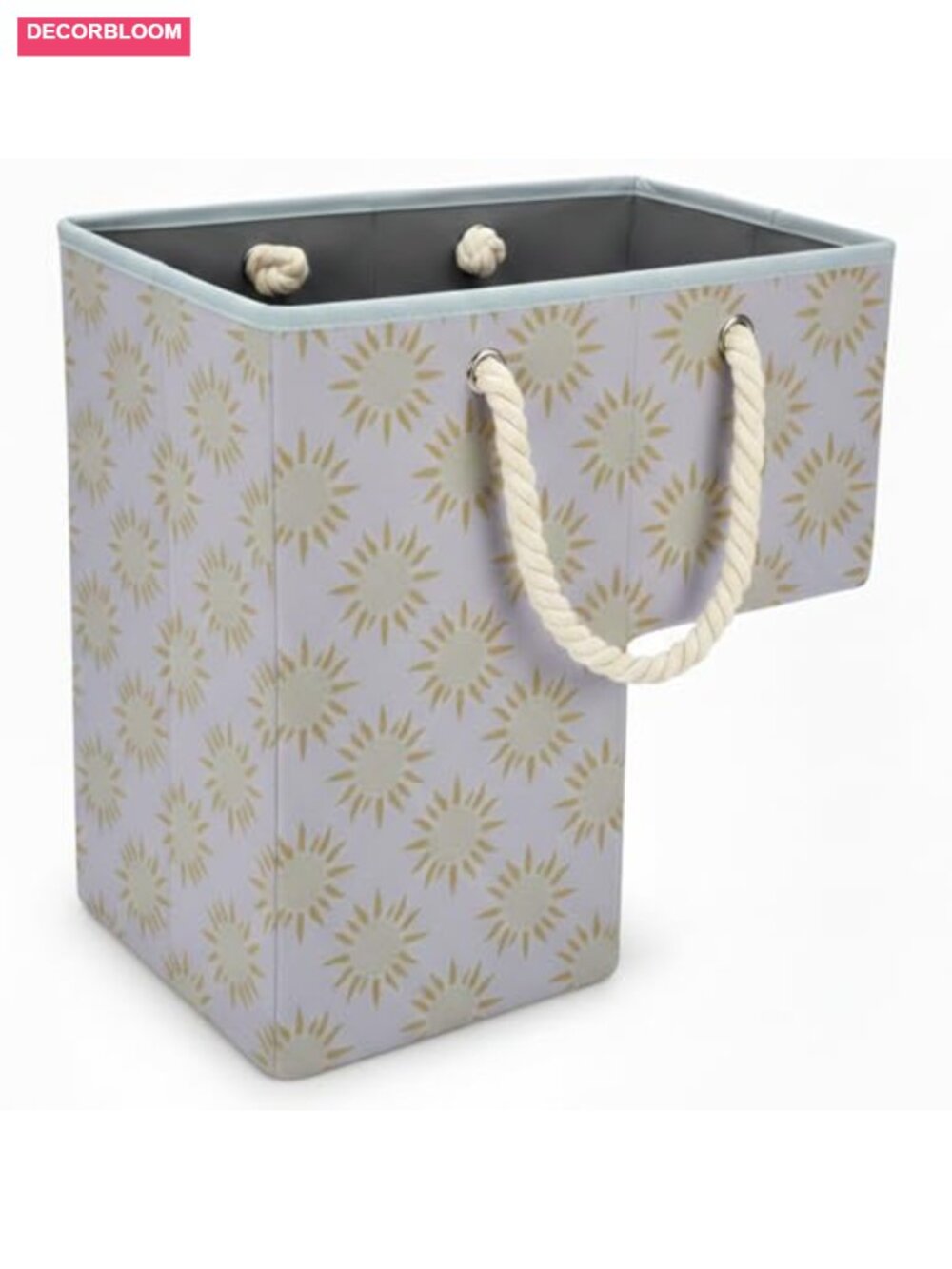 Foldable Staircase Basket with Hard Support Board, Cotton Handles